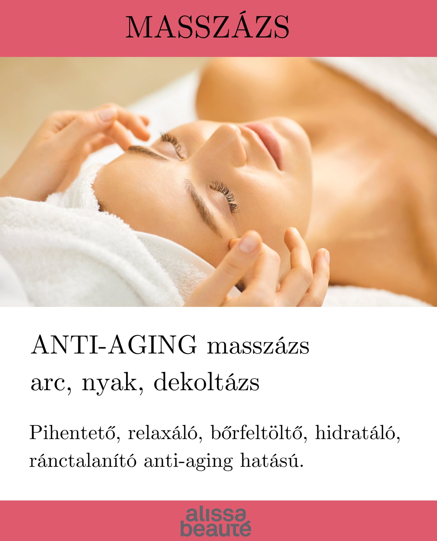 ANTI-AGING extra hatóanyagos masszázs (arc, nyak dekoltázs)